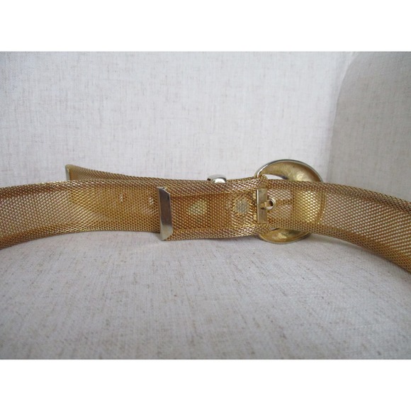 Vintage 1980s Goldtone Mesh Chain Link Belt Chunky Size Small to Medium main image 6